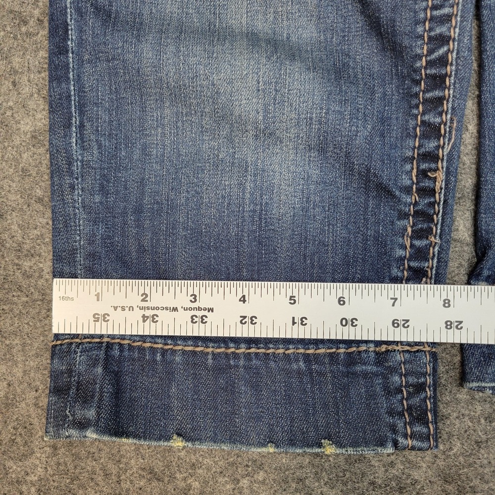 Kut From The Kloth Capri Jeans Womens 6 Blue Thick Stitch Y2K Boho Streetwear - Picture 9 of 12